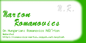 marton romanovics business card